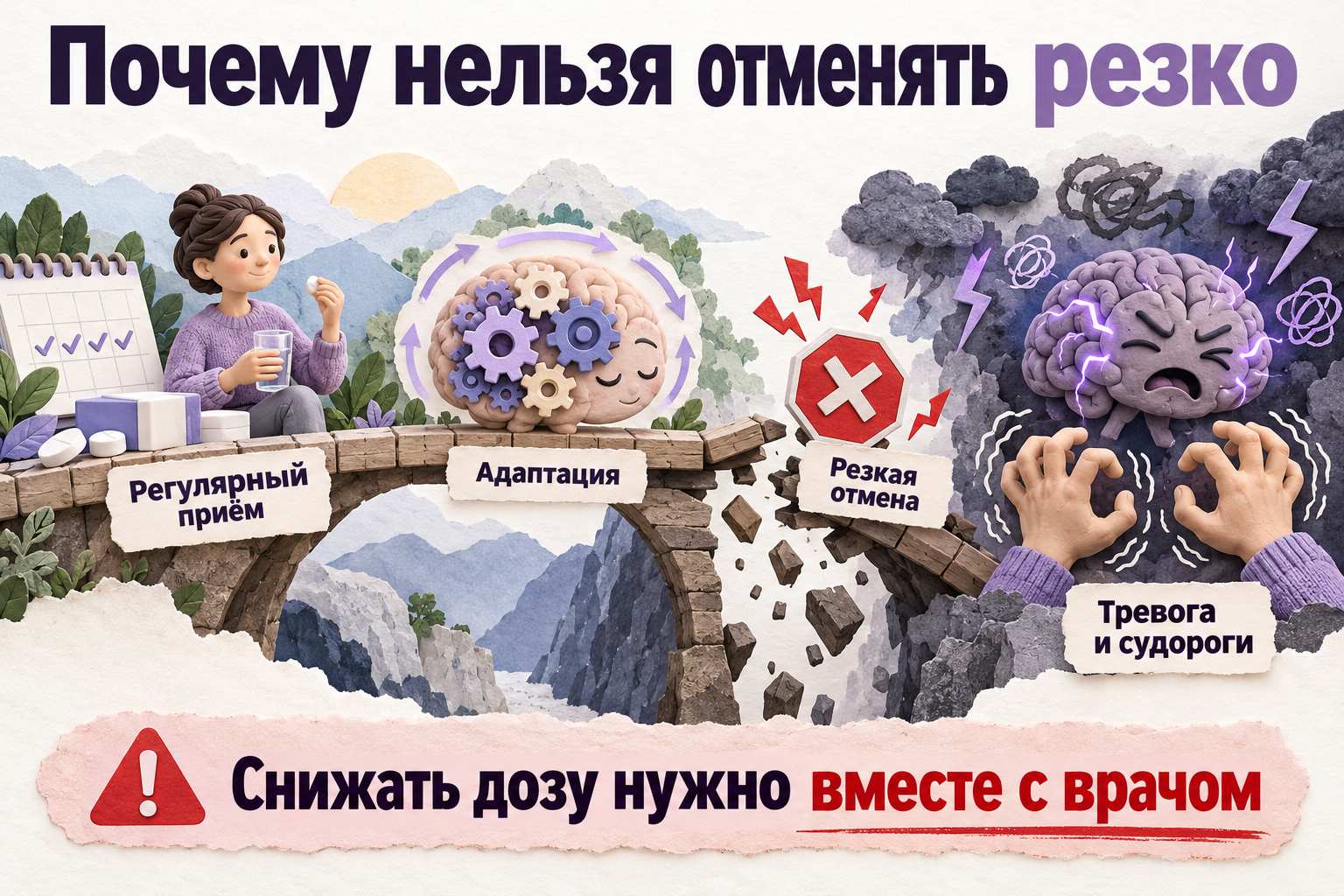 Почему после длительного приема транквилизаторы нельзя отменять резко